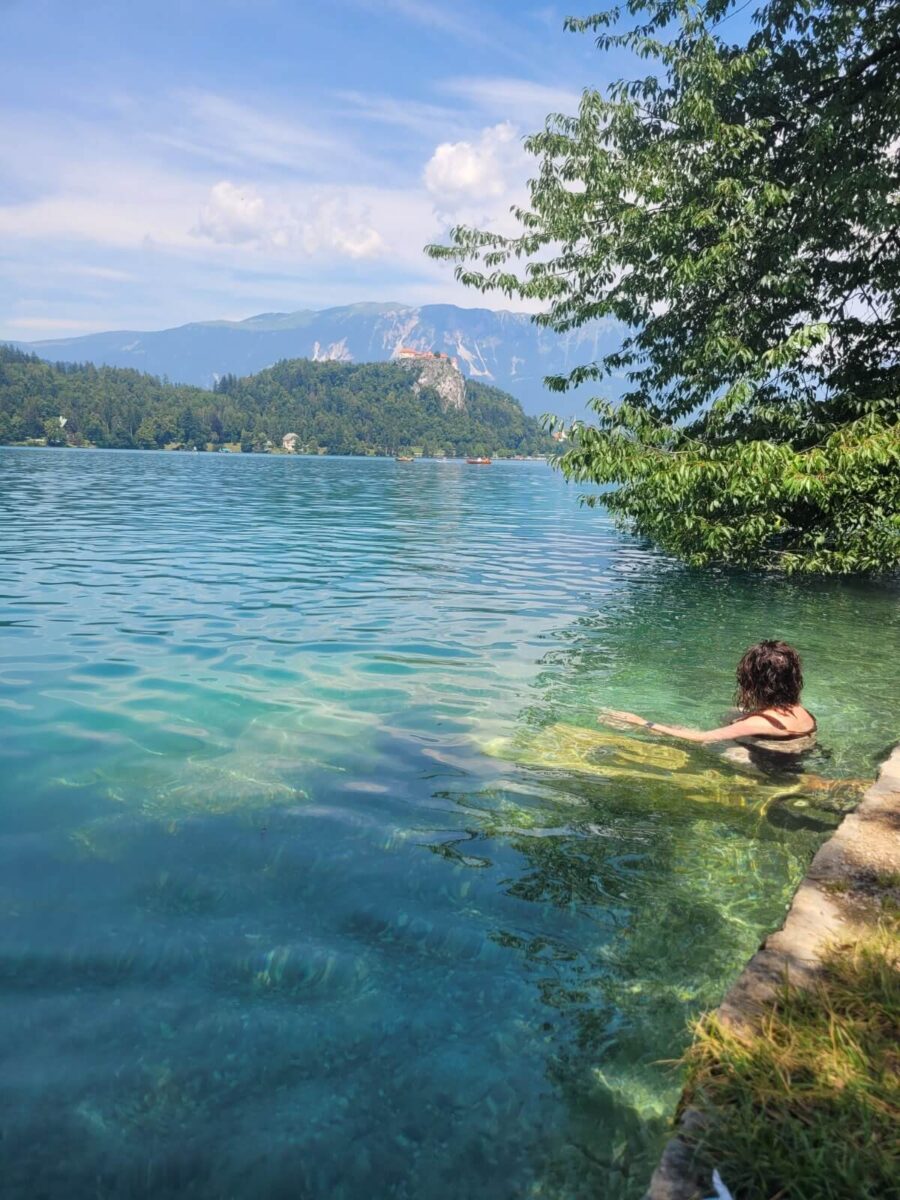 swimming in lake bled